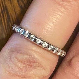 925 sterling silver cz halo band