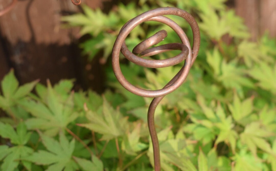 Atom Handmade Copper Garden Ornament, Plant, Flowers Single Stem Copper