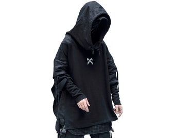 Japanese Cyberpunk Techwear Hoodie for Men Streetwear | Etsy