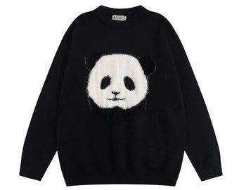 Streetwear Casual Furry Panda Knit 