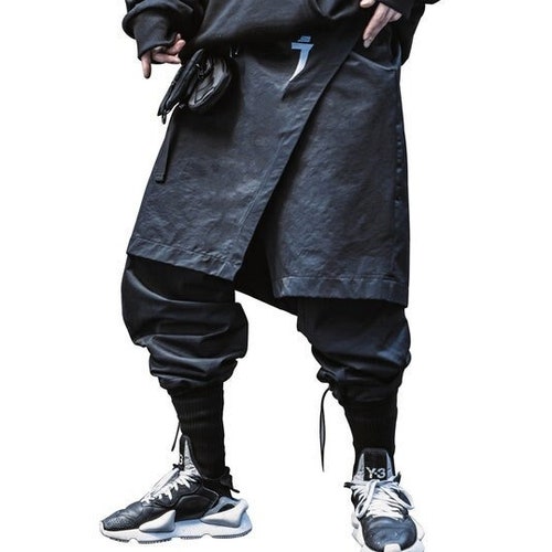 Techwear Tactical Pants Men Urban Streetwear Black Mechanized - Etsy