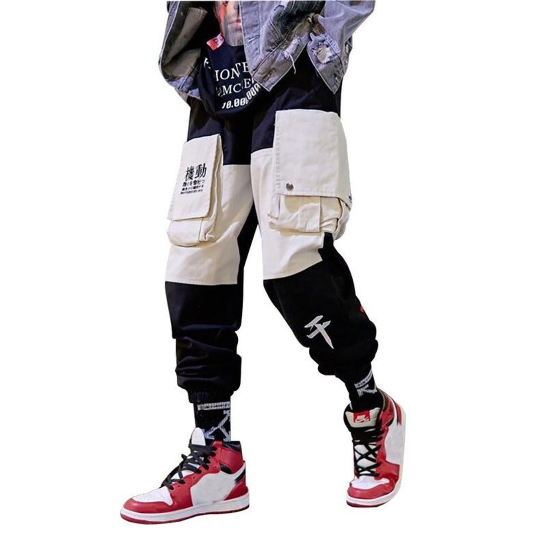 Streetwear Japan Jog Man Joggers Japanese Kanji Multi Pockets - Etsy