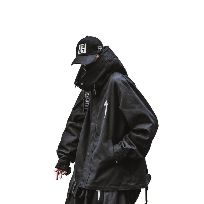 Cyberpunk Streetwear I-tech Black Jacket Coat for Men Techwear - Etsy