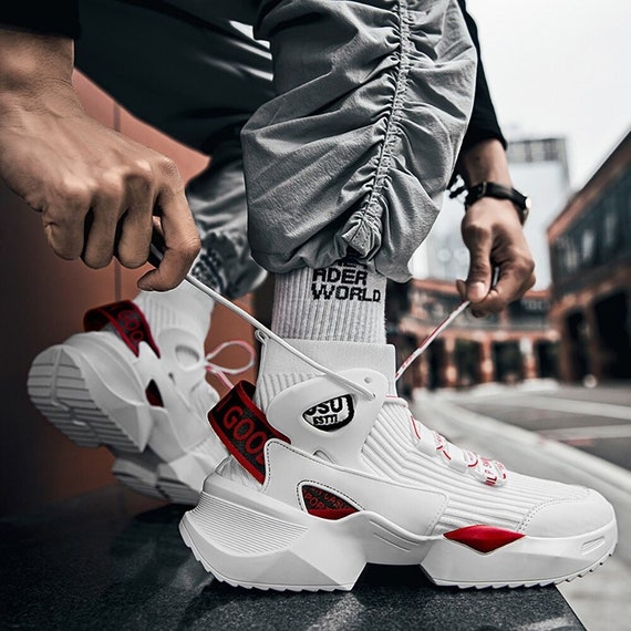 Heren Streetwear High Top Sock Sneakers Ademende Schoenen - Etsy België
