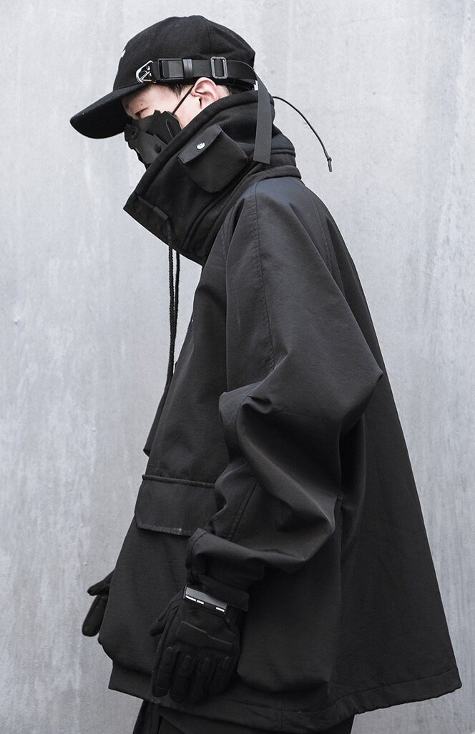 Japanese Streetwear X Crossover Black Jacket for Men Cyberpunk - Etsy
