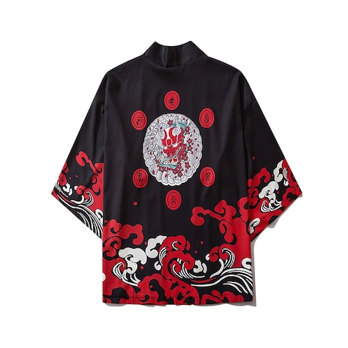 Summer Japanese Streetwear Rising Sun Printed Kimono Men - Etsy