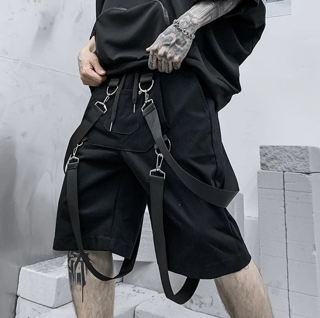 Men's Summer Ribbons Hiphop Harajuku Punk Cargo Shorts - Etsy