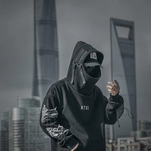 Cyberpunk Techwear Hoodie Men Japanese Streetwear Clothing - Etsy