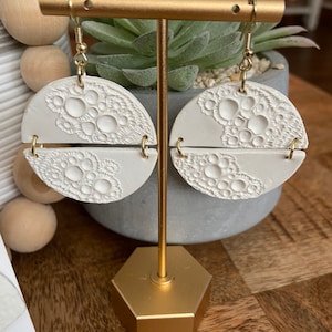Handmade Round Organic Statement Dangle Boho Earrings