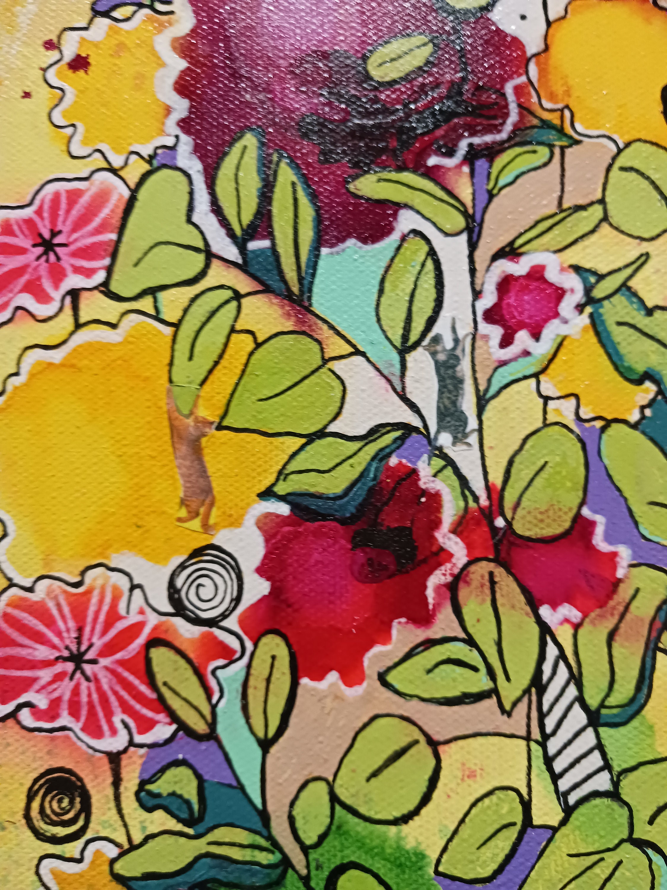 Collage Calamity Example Calamity Cats Art Print: Abstract Floral Collage (8x10) - Etsy