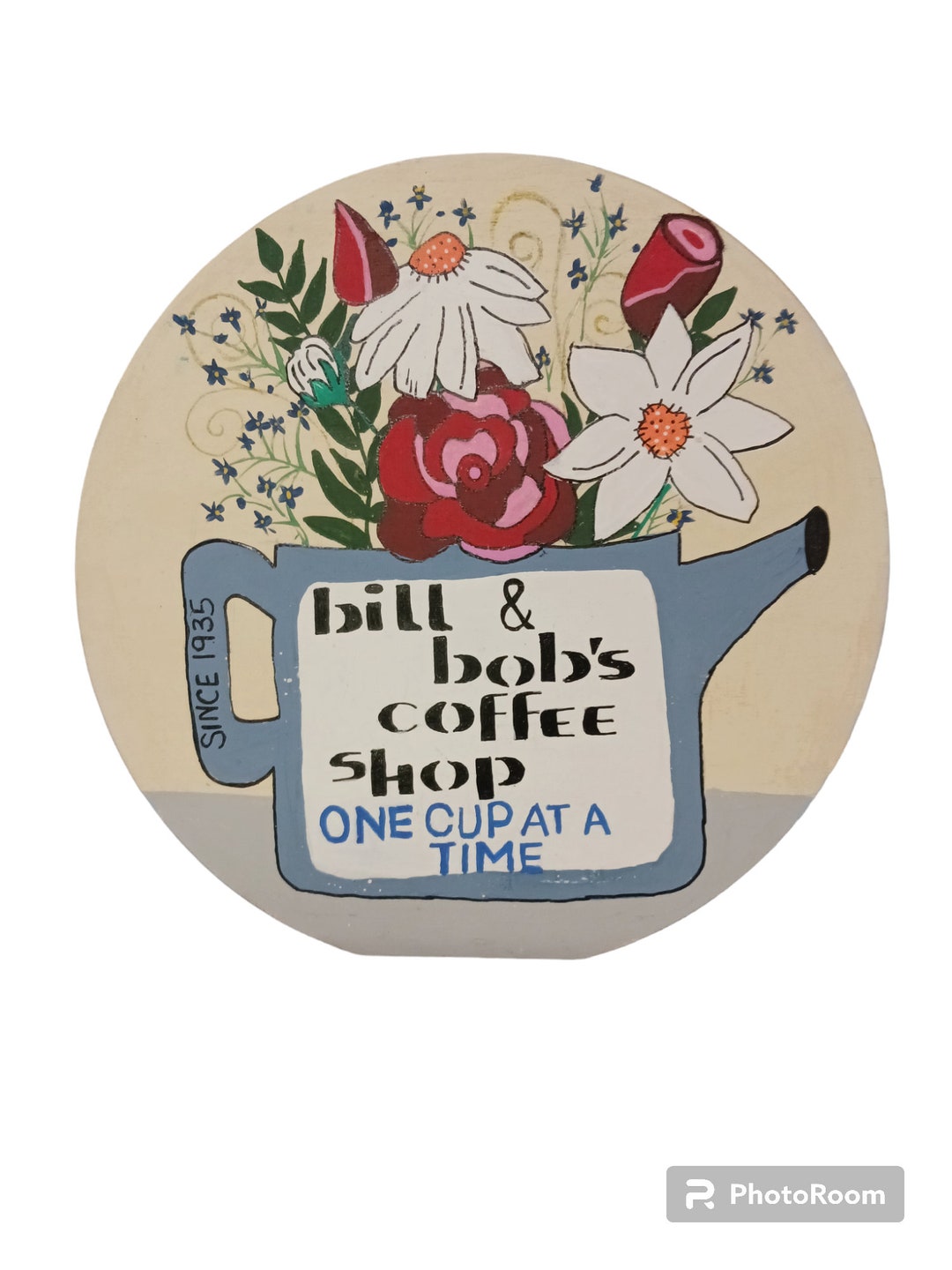 Handpainted Bill & Bob's Coffee Shop Sign: Sobriety Art Decor - Etsy