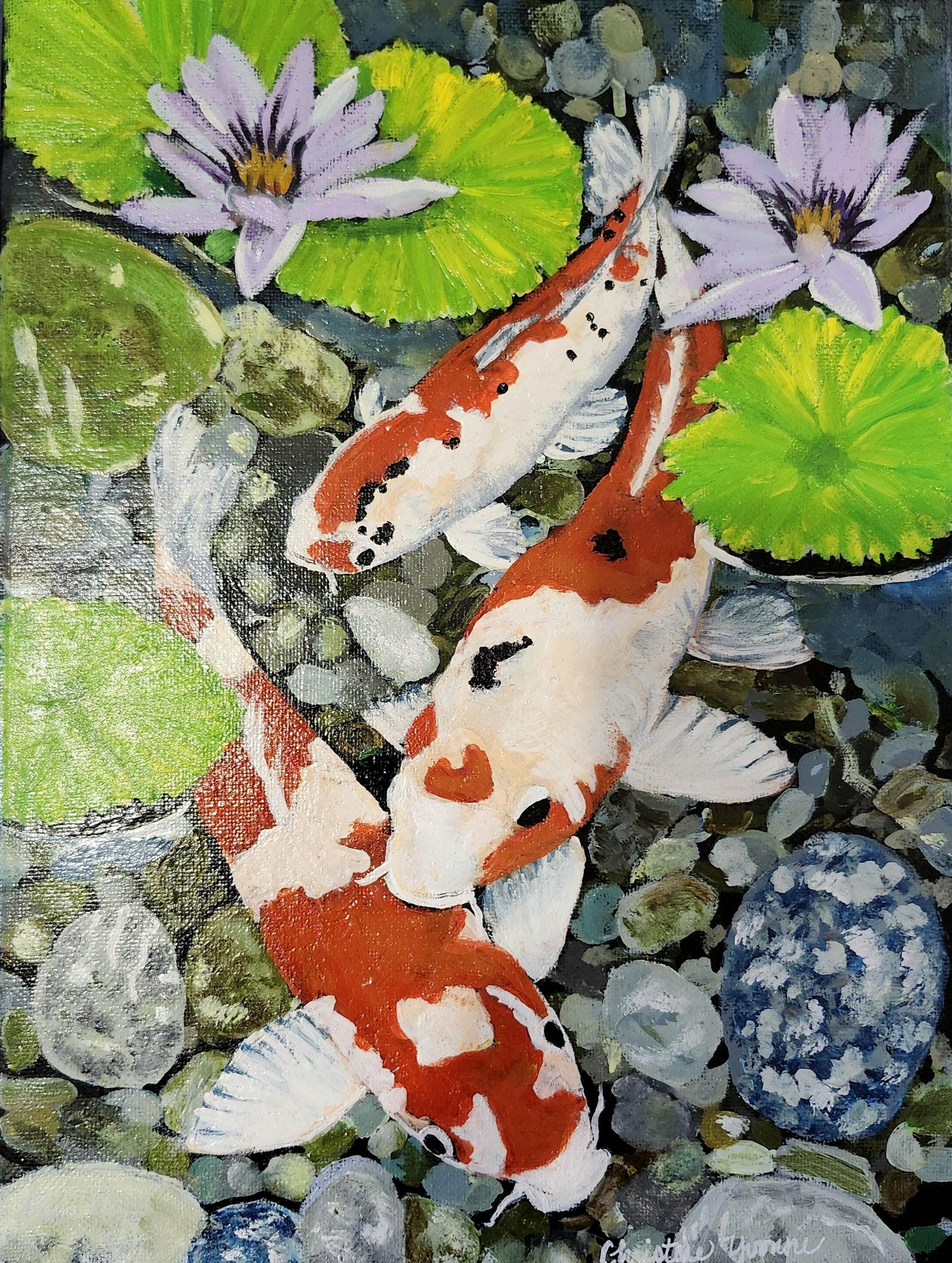 Original Koi Fish Art Oil - Etsy