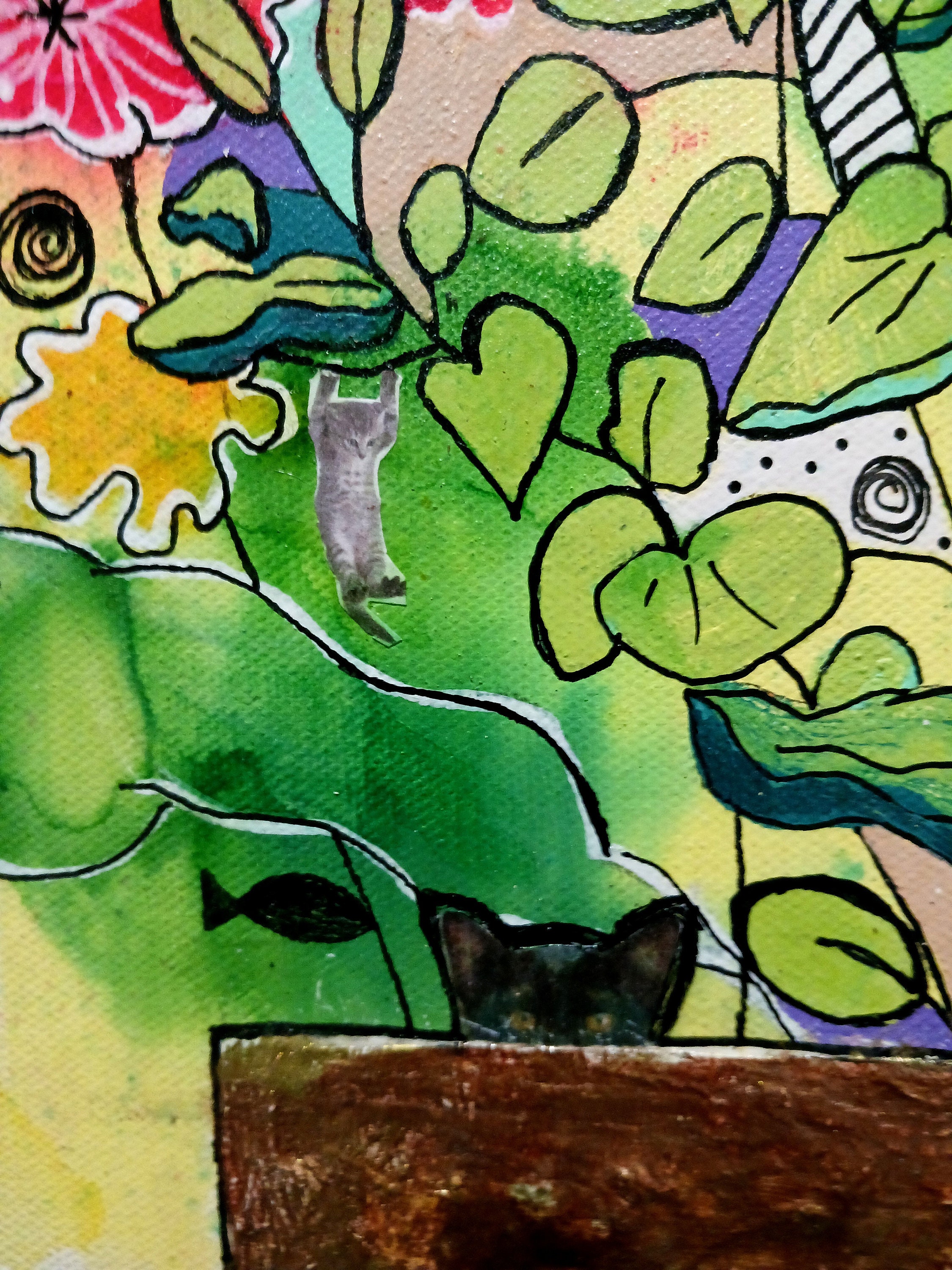 Collage Calamity Example Calamity Cats Art Print: Abstract Floral Collage (8x10) - Etsy