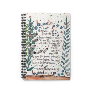 Bubbles Up Jimmy Buffet Spiral Notebook - Ruled Line, my original watercolor painting is used for the front cover design