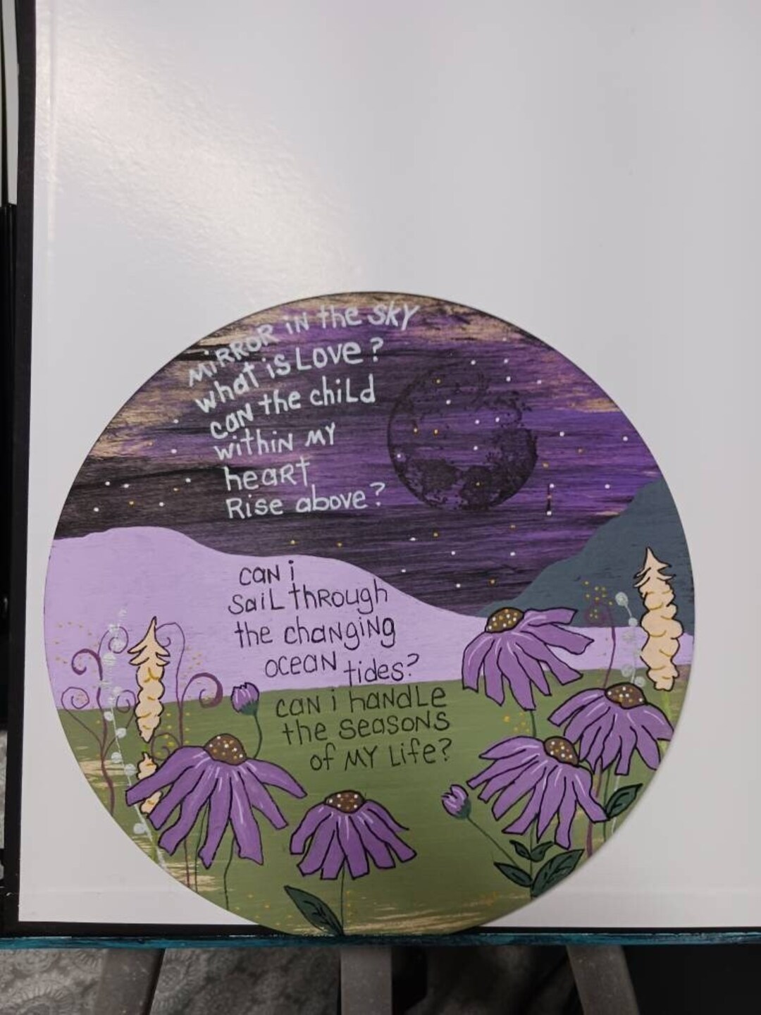 Landslide Stevie Nicks Fleetwood Mac Song Lyric Painting on Craft Wood