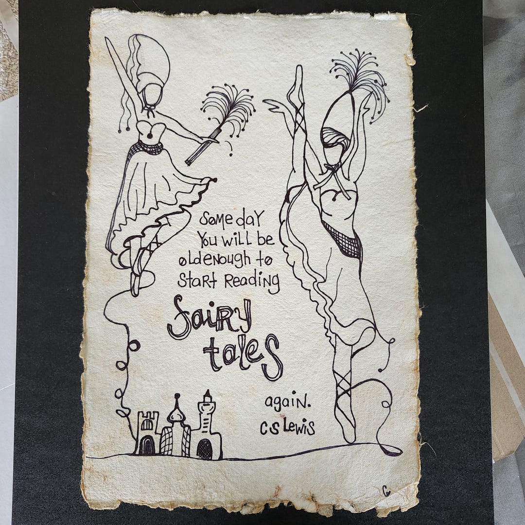 CS Lewis Quote Ballerina Original Ink Drawing: Fairytale Wall Art on ...