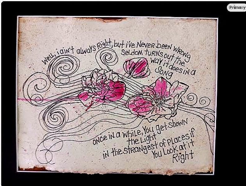 Custom Song Lyric Art on Handmade Paper-choose Your Lyrics, Images ...