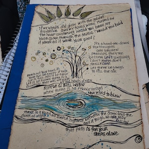Grateful Dead Art - Ripple Song Lyric Ink & Watercolor on Handmade Paper, Unique Music Lover Decor Gift