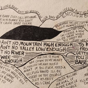 NOT a Print Aint No Mountain High Enough Song Lyrics Art Drawing on ...