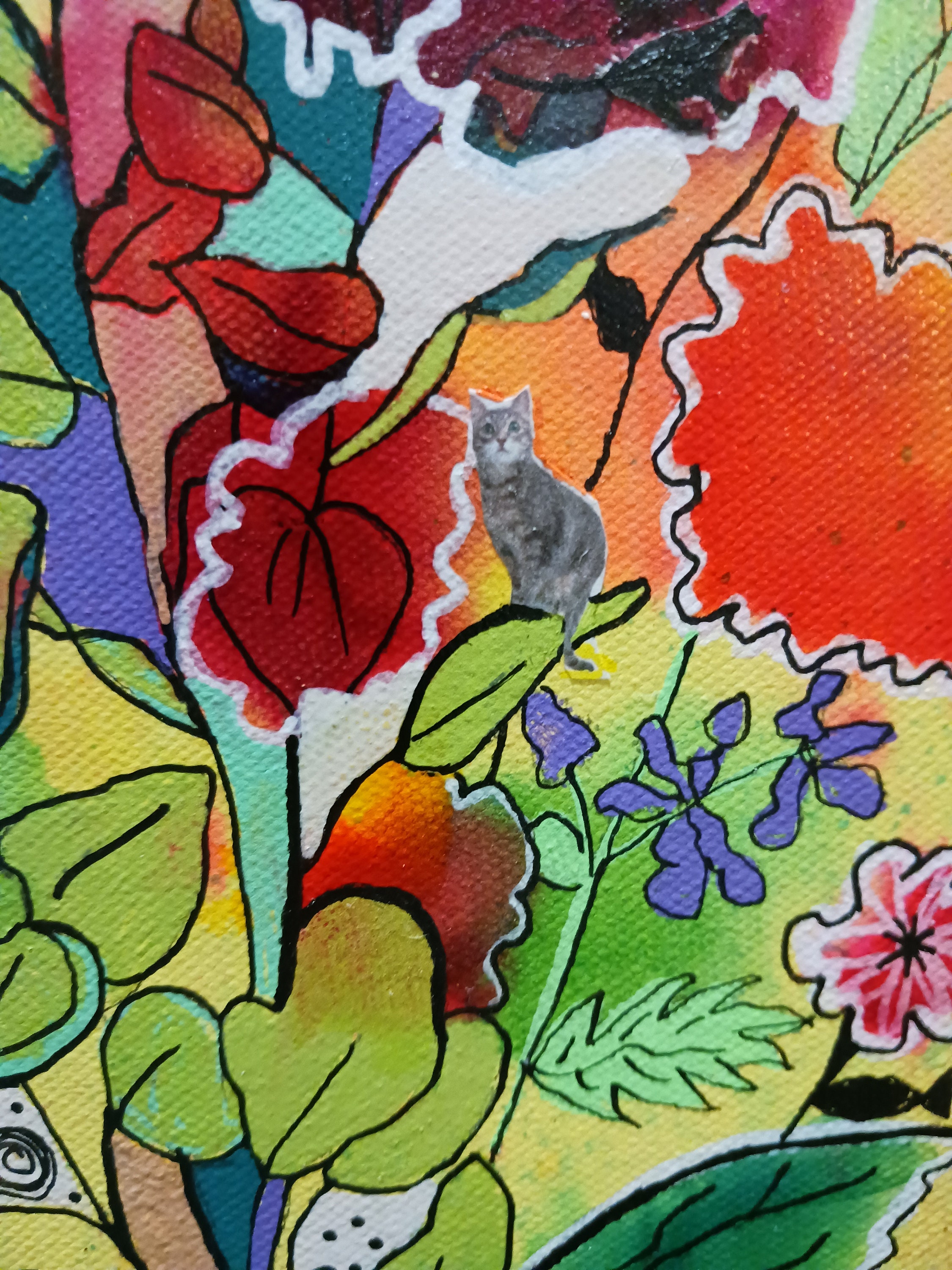 Collage Calamity Example Calamity Cats Art Print: Abstract Floral Collage (8x10) - Etsy