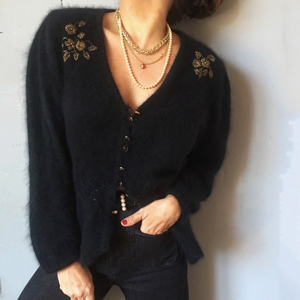 angora cropped cardigan