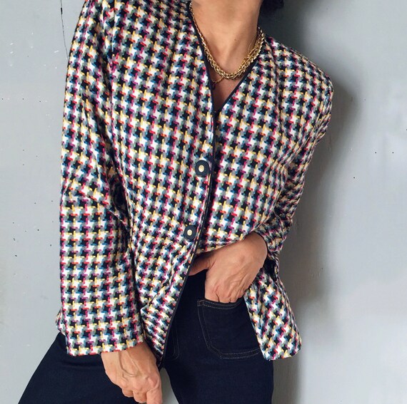 houndstooth jacket plus size