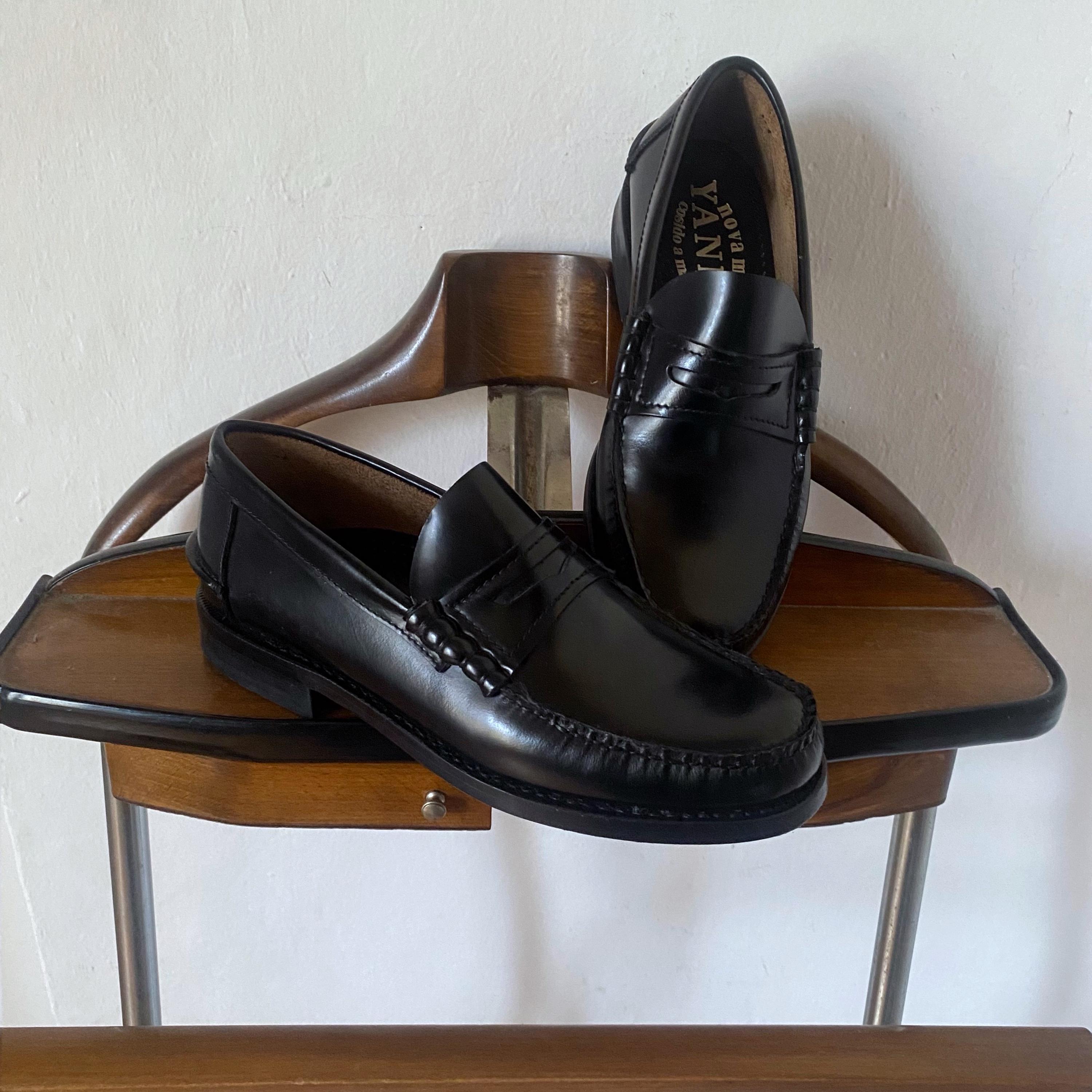 【未使用】YANKO 革靴　24.0 MADE IN SPAIN Vintage 90s Premium Leather Yanko Unisex Penny Loafer