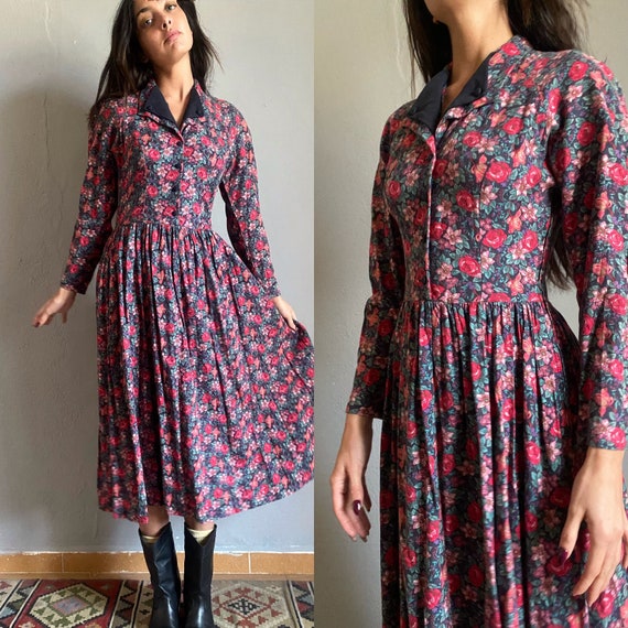 Laura Ashley vintage prairie folk dress, bohemian… - image 1