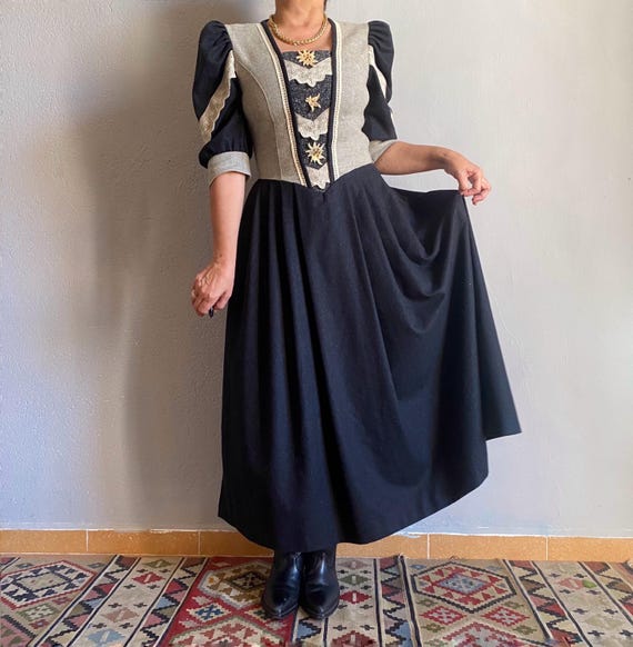 chinese dress ladies Boho Embroidery Folk Dress Black / S main image 0