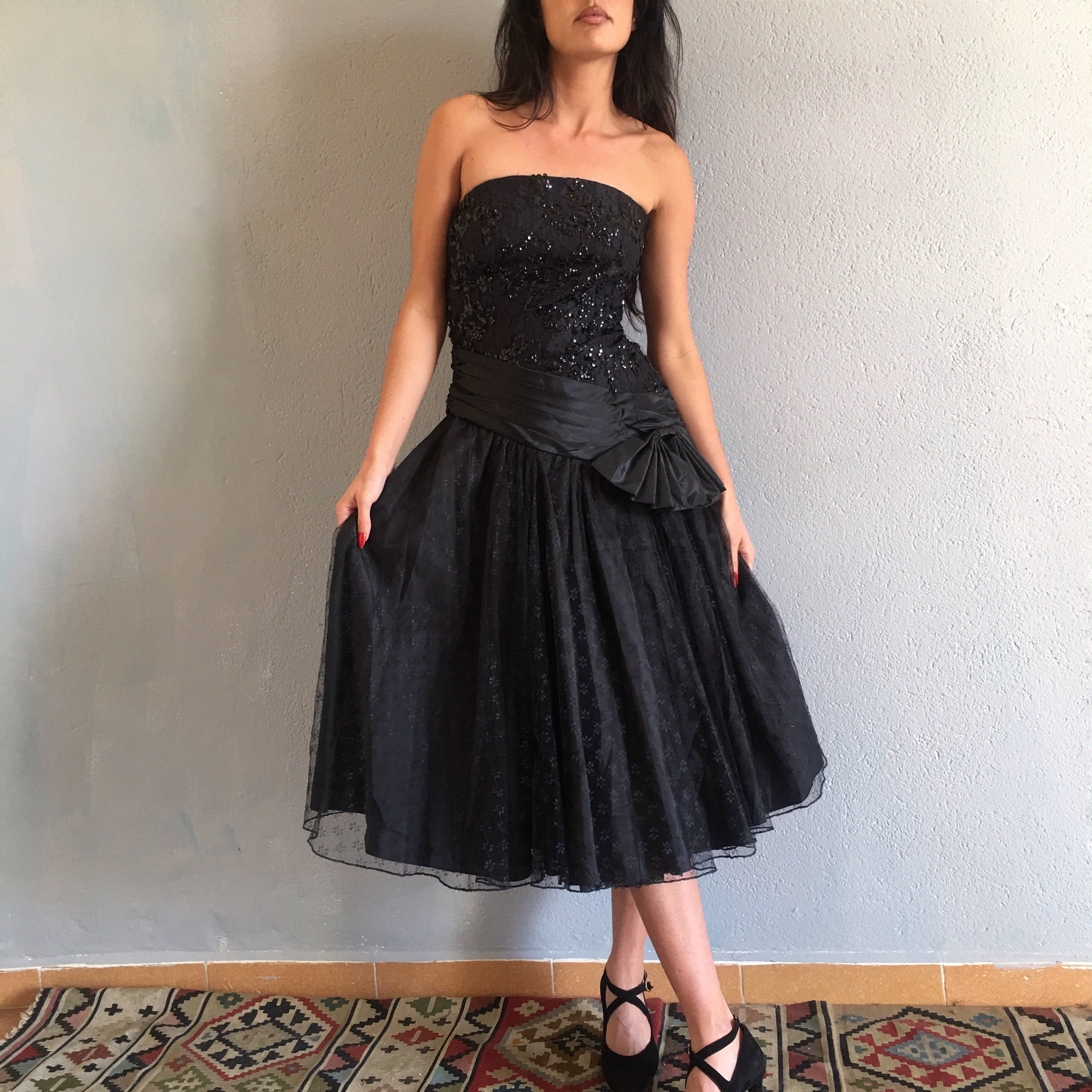 Robe Soirée à Paillettes Femme - Style Années 80 Glamour - Pour Mariage, Cocktail, Fêtes - Coupe Ample Courte Décontractée