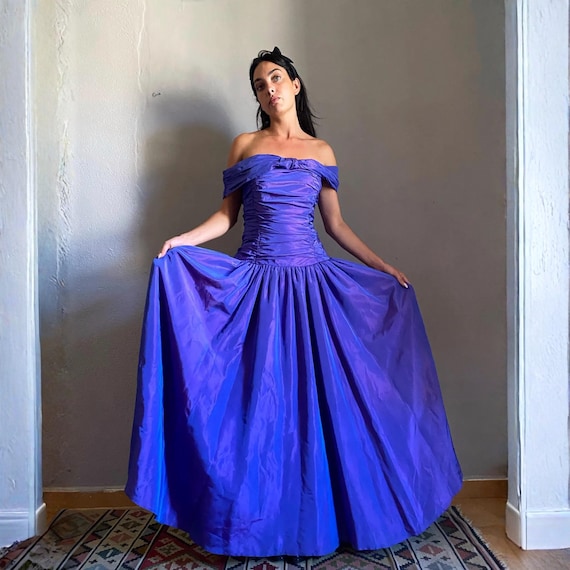 laura ashley evening dresses 80s Laura Ashley Ball Gown| Vintage Velvet Like and Tafetta Opulent Evening Dress