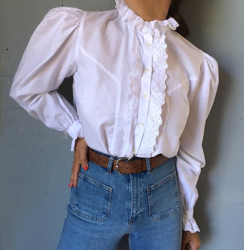 Vintage Milkmaid Tyrolean Cottagecore Folk Lace Shirt Dirndl - Etsy