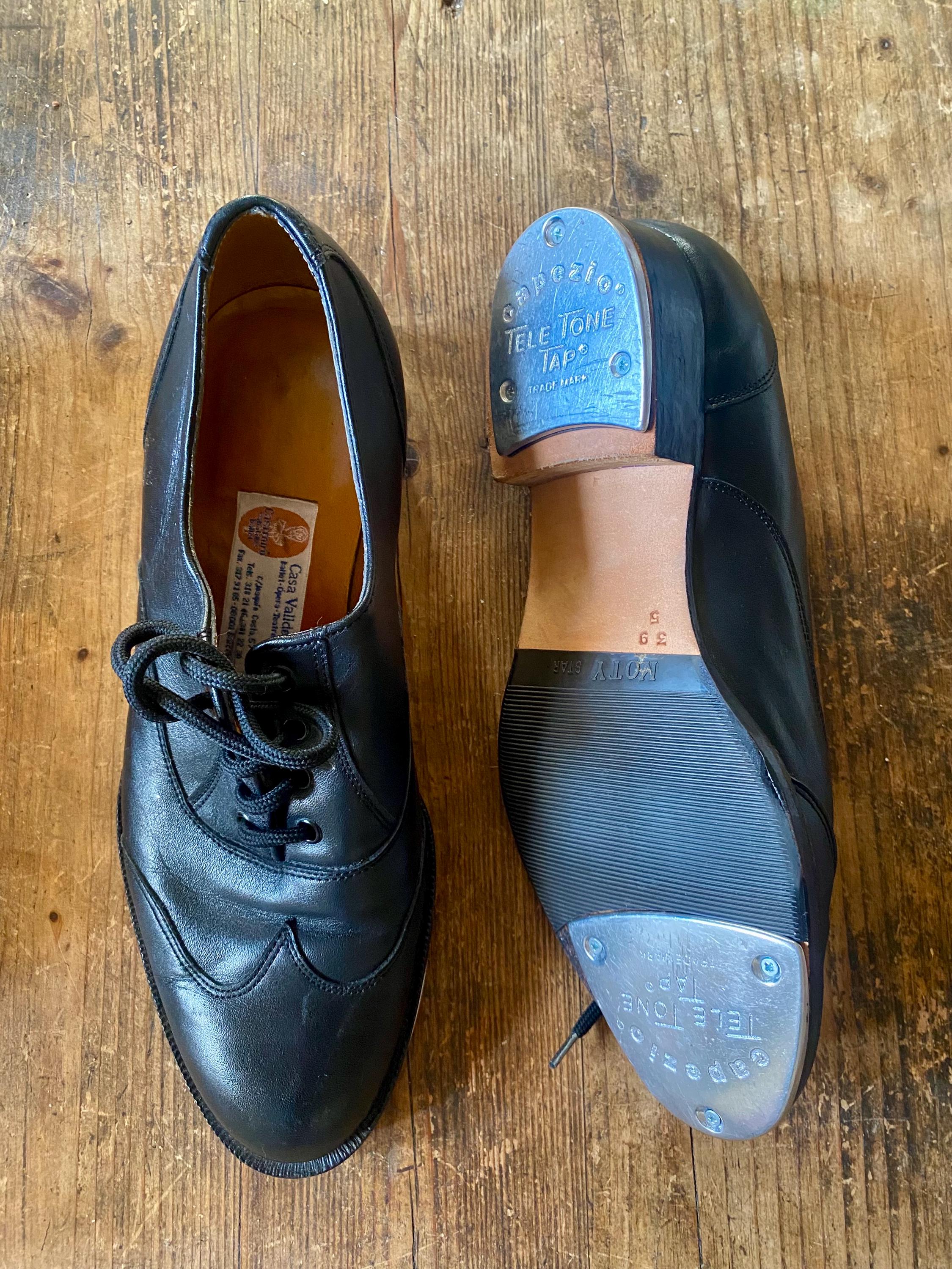 Vintage Leather Oxford Tap Shoes, Capezio Tele Tone Taps, Classic