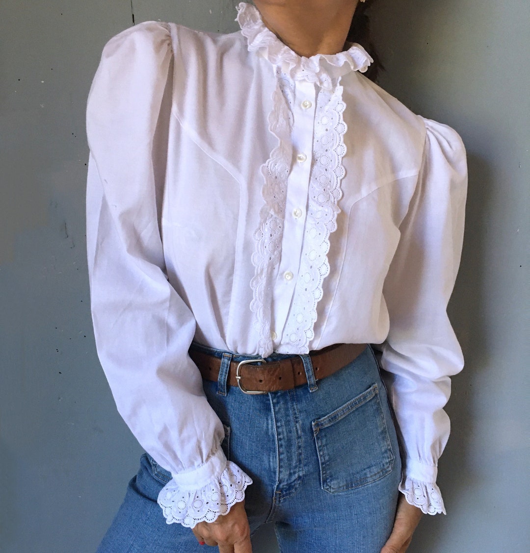 Vintage Milkmaid Tyrolean Cottagecore Folk Lace Shirt Dirndl - Etsy