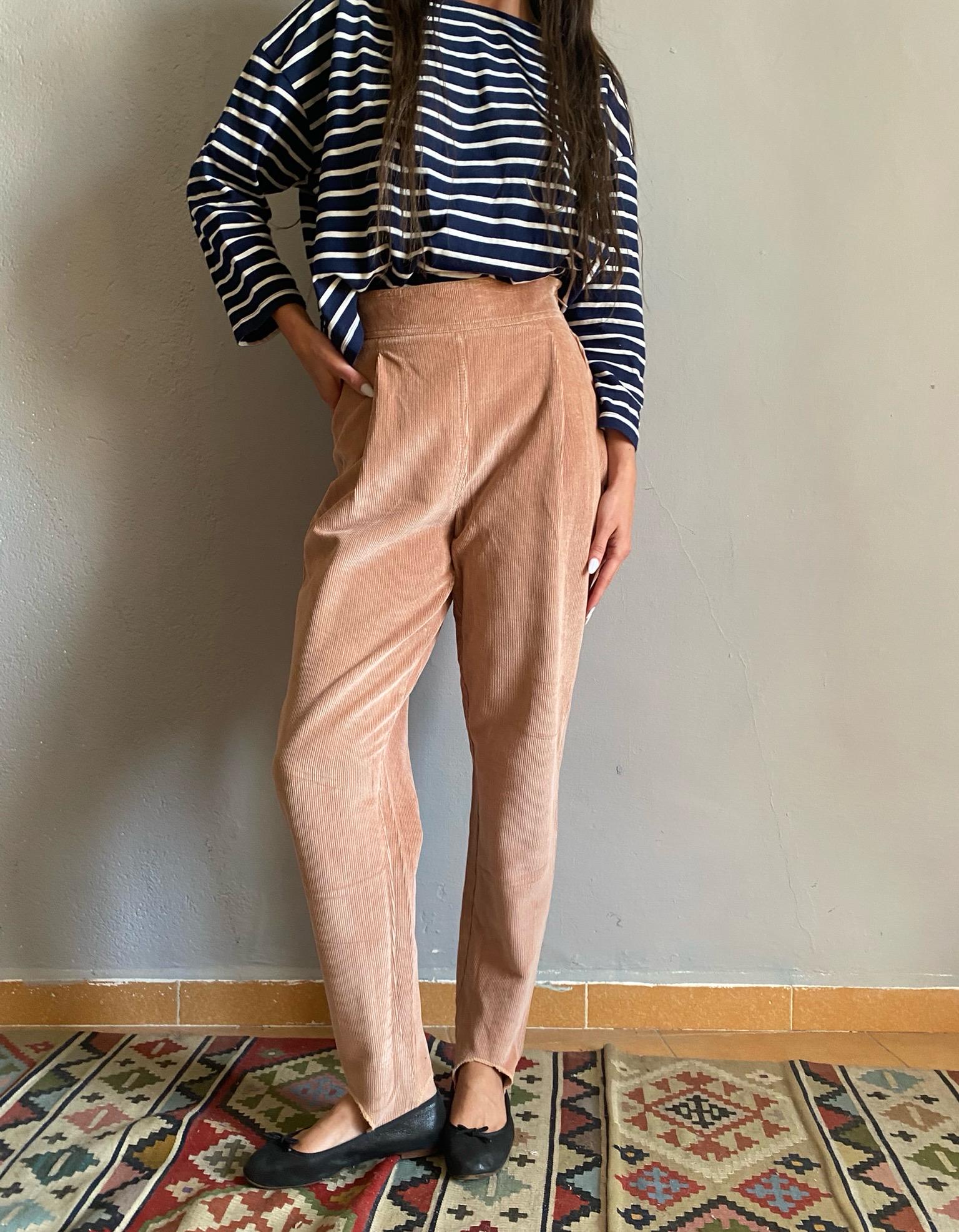 【80s】Euro Vintage Ferre Corduroy slacks 70s~80'S John Henry JOHN HENRY Two-pleat corduroy pants for