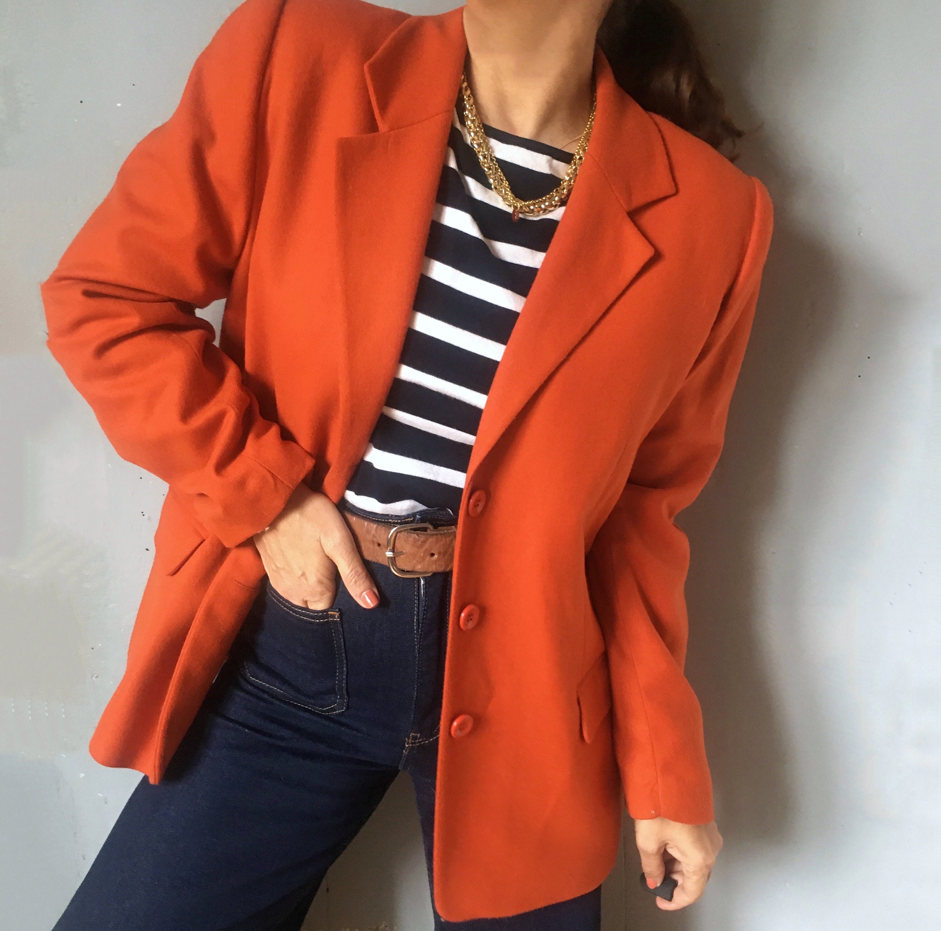 Burnt orange blazer womens discount