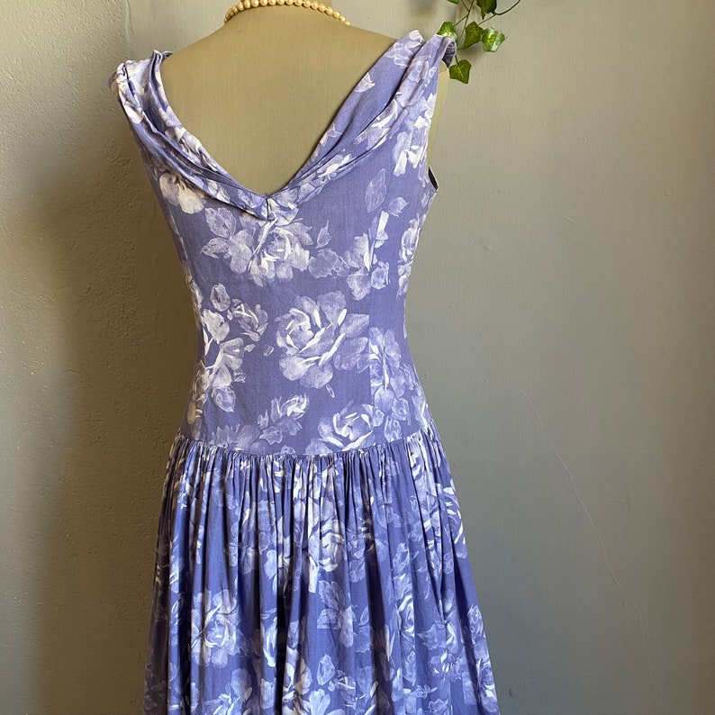 Laura Ashley 80s Folk Fairy Princess Vintage Lavender Rose Flower Dress ...