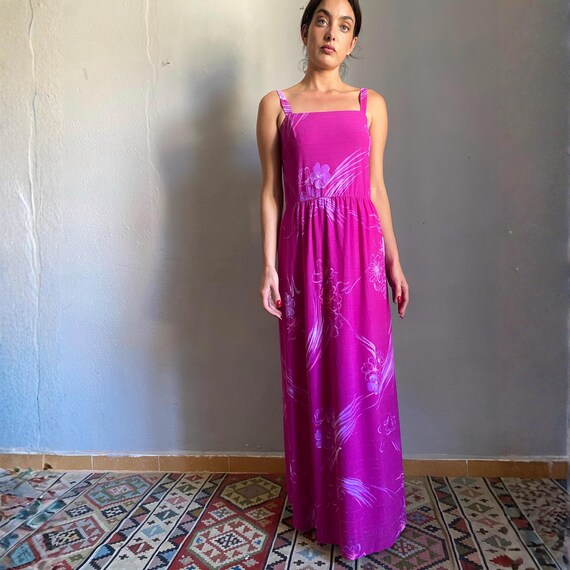 open lace back dress Future Fun Fuchsia Floral Maxi Dress – Shop the Mint main image 1