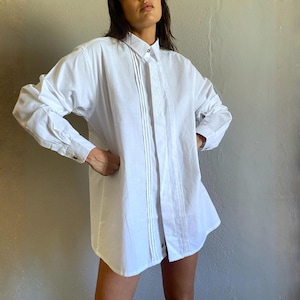 Vintage Austrian cotton embroidery blouse, folk  Trachten shirt, gender neutral top 46EU