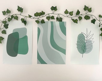 Sage Green poster set - 3 PHYSICAL prints