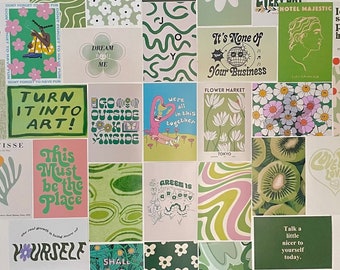 Grüne Wandcollage - 40 physische Drucke