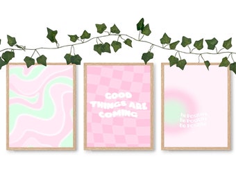 Pink Danish Pastel poster set - 3 physical prints