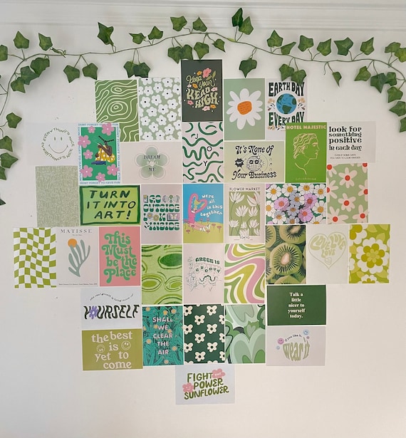 Green Wall Collage - 40 physical prints