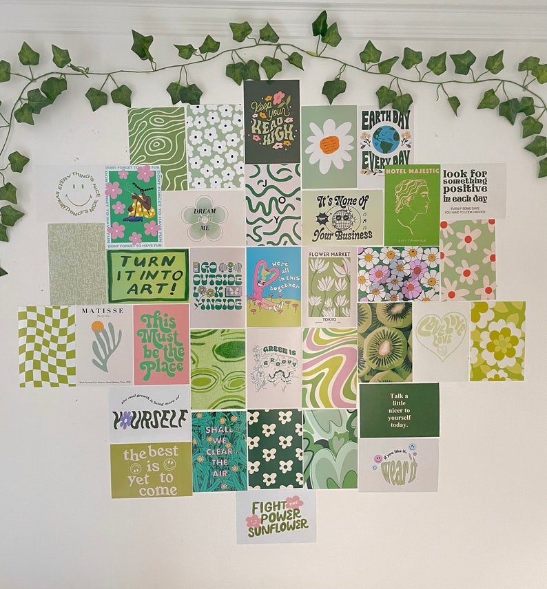 Green Wall Collage - 40 physical prints 