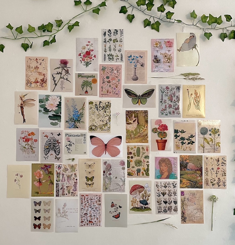 Fairy Garden Aesthetic Wall Collage - 40 physical prints 