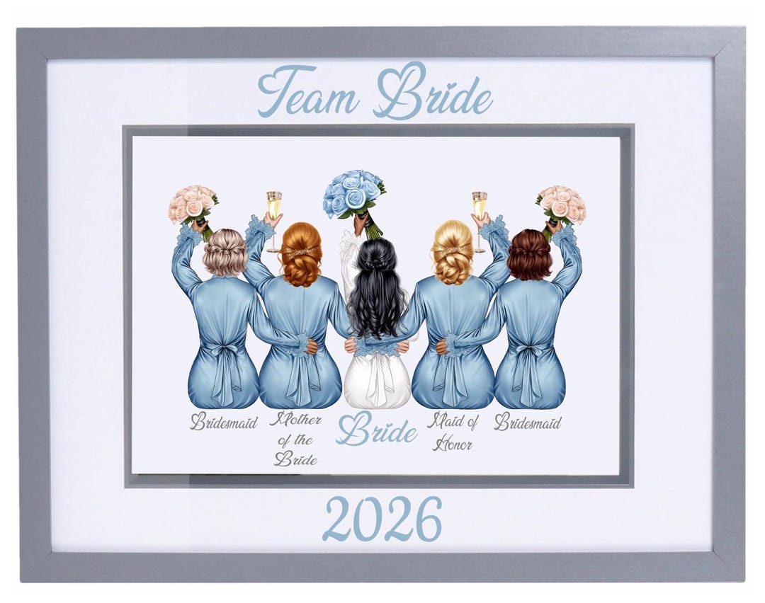 Personalised Bridal/bridesmaid/team Bride Print With Frame - Etsy
