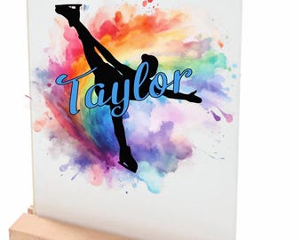Personalized Ice Skater LED Lamp - Custom Name Night Light