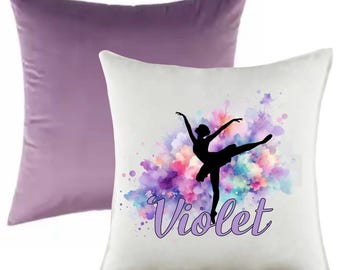 Two-Toned Velvet Dance Cushion — Custom Personalised Dance Cushion | Dance Decor | Dancer Gift | Custom Name Cushion