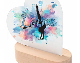 Personalized Gymnastics LED Lamp - Custom Name Night Light