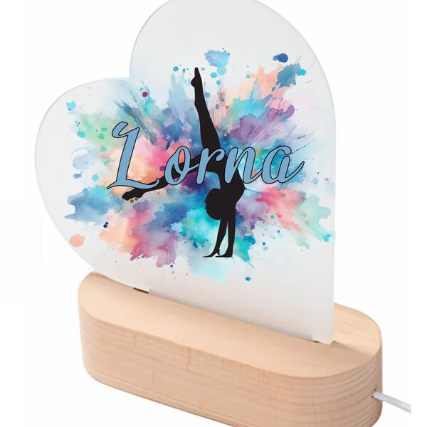 Personalized Gymnastics LED Lamp - Custom Name Night Light